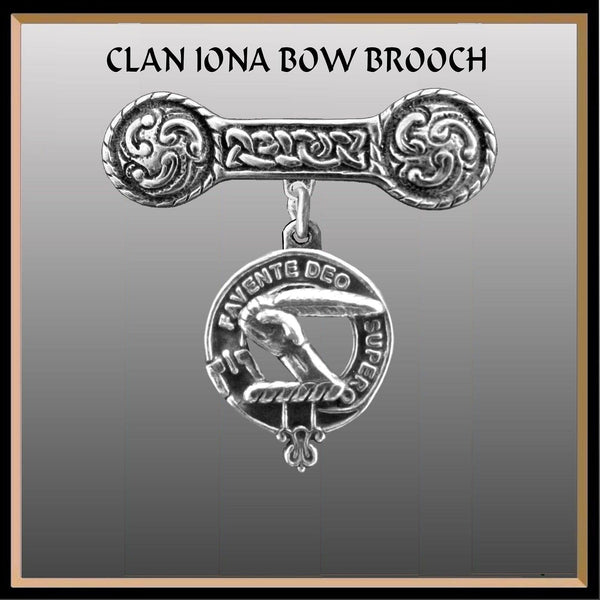 Mitchell Clan Crest Iona Bar Brooch - Sterling Silver
