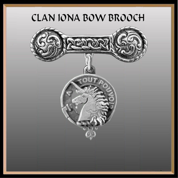Oliphant Clan Crest Iona Bar Brooch - Sterling Silver