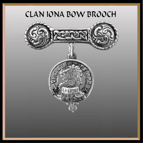 Pentland Clan Crest Iona Bar Brooch - Sterling Silver