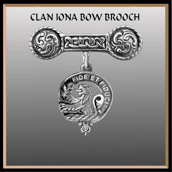 Primrose Clan Crest Iona Bar Brooch - Sterling Silver