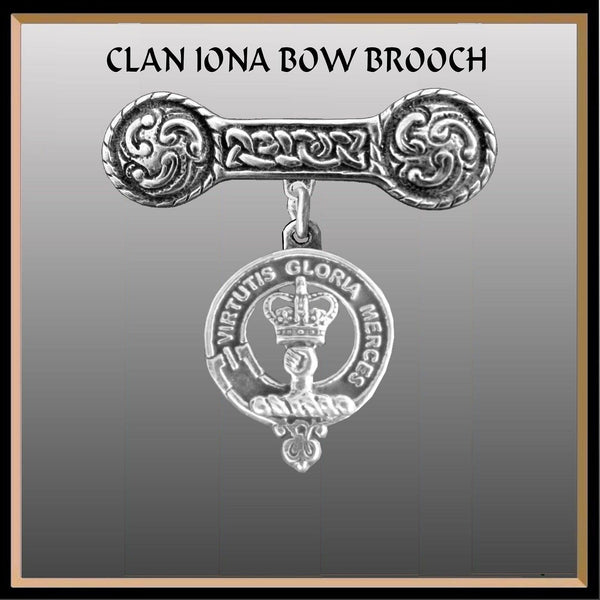 Robertson Clan Crest Iona Bar Brooch - Sterling Silver