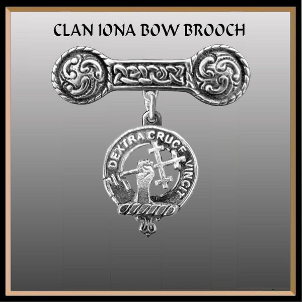 Sheppard Clan Crest Iona Bar Brooch - Sterling Silver