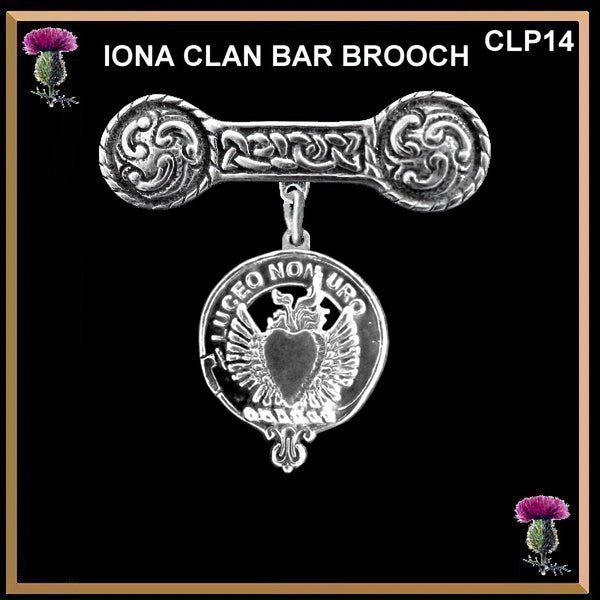 Smith Clan Crest Iona Bar Brooch - Sterling Silver