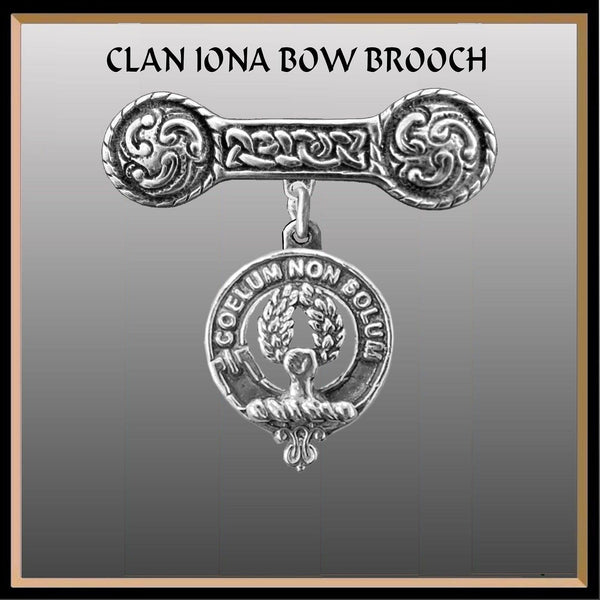 Stevenson Clan Crest Iona Bar Brooch - Sterling Silver