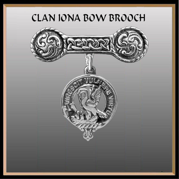 Stewart (Royal) Clan Crest Iona Bar Brooch - Sterling Silver