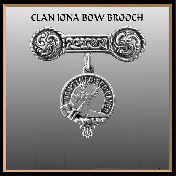 Strachan Clan Crest Iona Bar Brooch - Sterling Silver