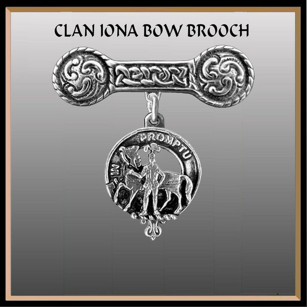 Trotter Clan Crest Iona Bar Brooch - Sterling Silver