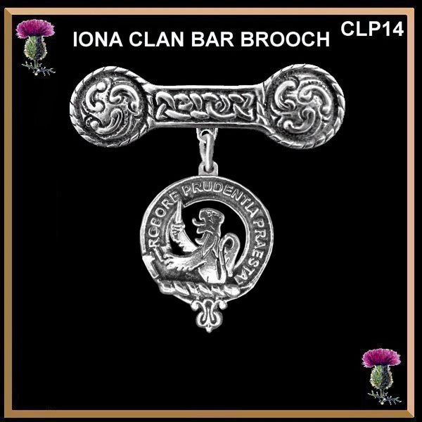 Young Clan Crest Iona Bar Brooch - Sterling Silver