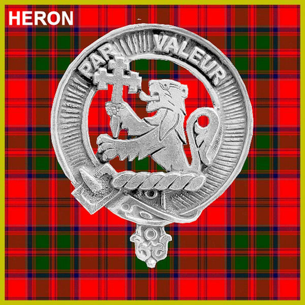 Heron 5oz Round Scottish Clan Crest Badge Stainless Steel Flask