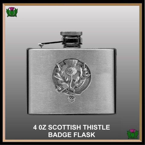 4oz Thistle Scottish Badge Flask Stainless Liquor Bottle