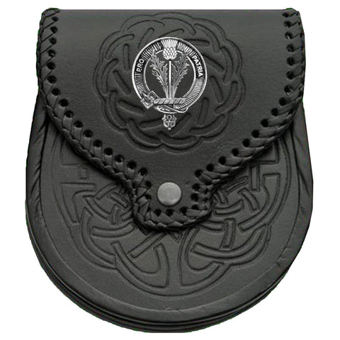 Thompson (Thistle) Scottish Clan Badge Sporran, Leather