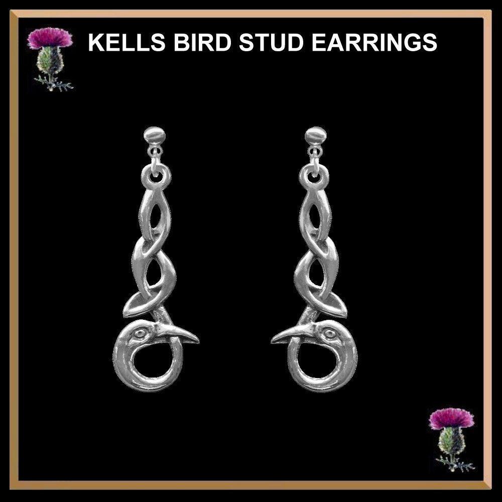 Kells Birds Stud Earrings, Celtic Knot Earrings