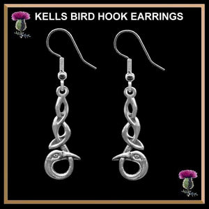 Kells Bird Hook Earrings, Celtic Knot Earrings