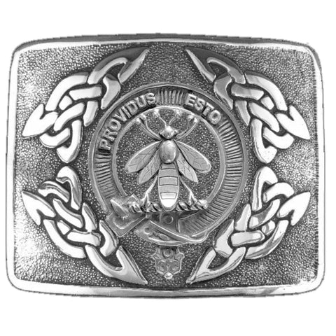 Irvine (Drum) Clan Crest high quality Interlace Kilt Buckle, Scottish Badge