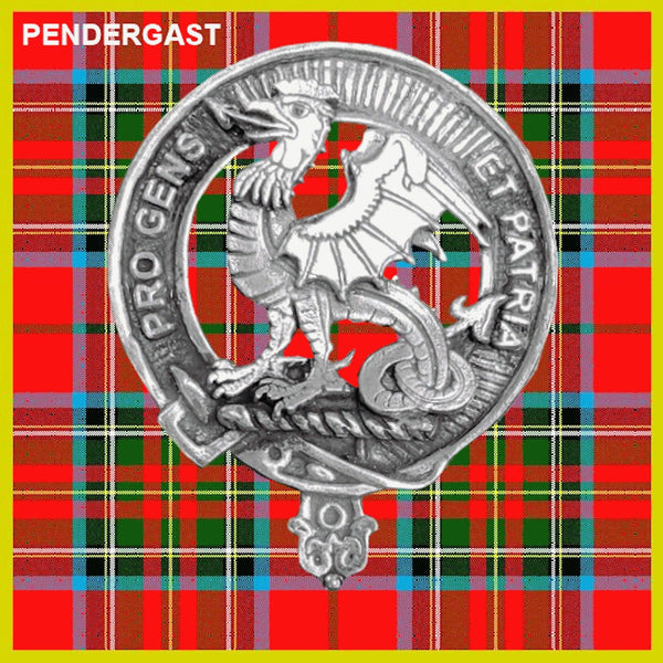 Pendergast Clan Crest Interlace Kilt Buckle, Scottish Badge