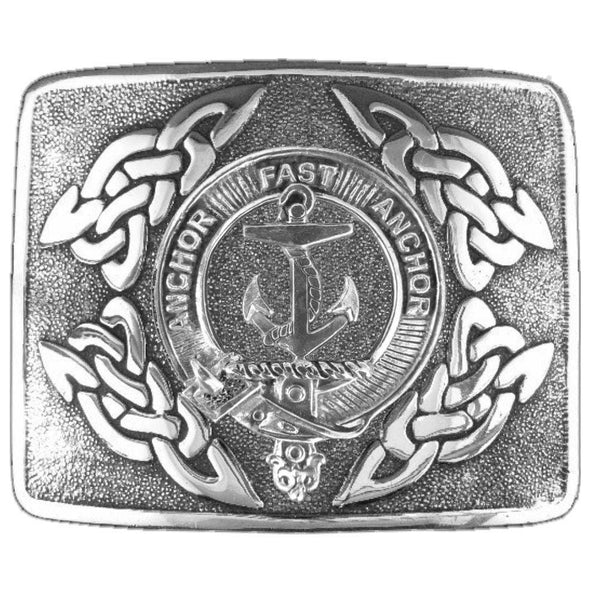 Gray Clan Crest Interlace Kilt Belt Buckle