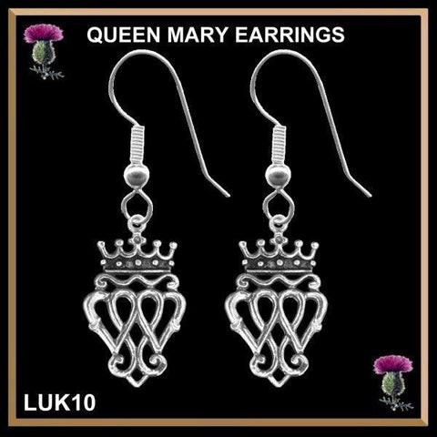 Queen Mary Luckenbooth Hook Earrings, Scottish Wedding Earrings