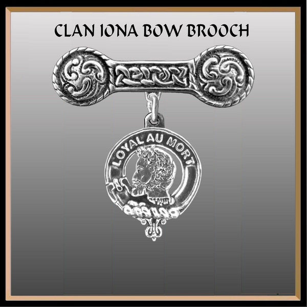 Adair Clan Crest Iona Bar Brooch - Sterling Silver