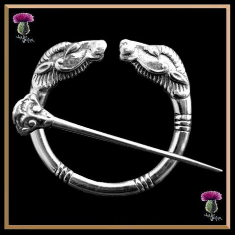 Penannular Brooch, Rams Head, Scottish Cloak Pin