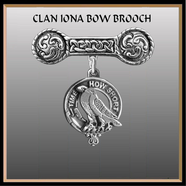 Akins Clan Crest Iona Bar Brooch - Sterling Silver