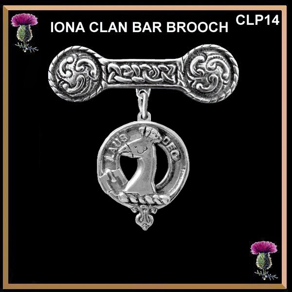Arbuthnott Clan Crest Iona Bar Brooch - Sterling Silver