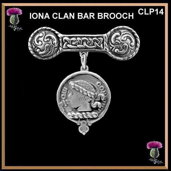 Borthwick Clan Crest Iona Bar Brooch - Sterling Silver
