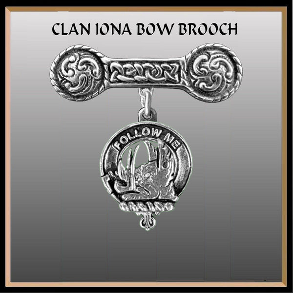 Campbell (Breadalbane) Clan Crest Iona Bar Brooch - Sterling Silver