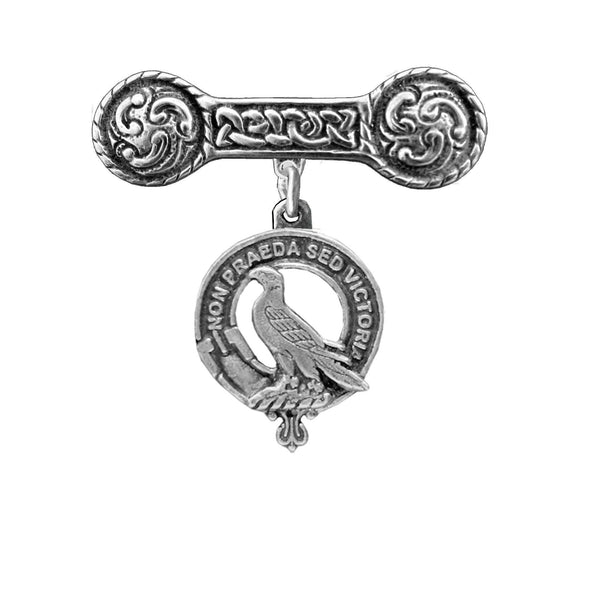 Chalmers Clan Crest Iona Bar Brooch - Sterling Silver