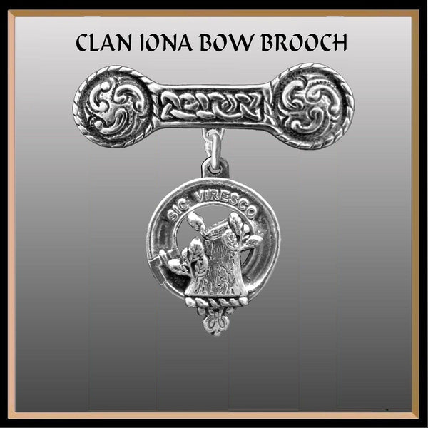 Christie  Clan Crest Iona Bar Brooch - Sterling Silver