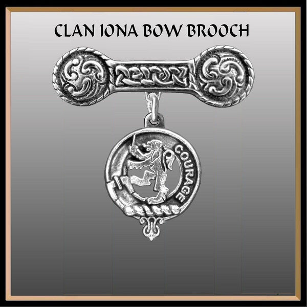 Cumming Clan Crest Iona Bar Brooch - Sterling Silver
