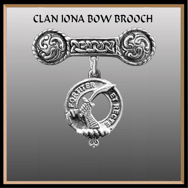 Elliott Clan Crest Iona Bar Brooch - Sterling Silver