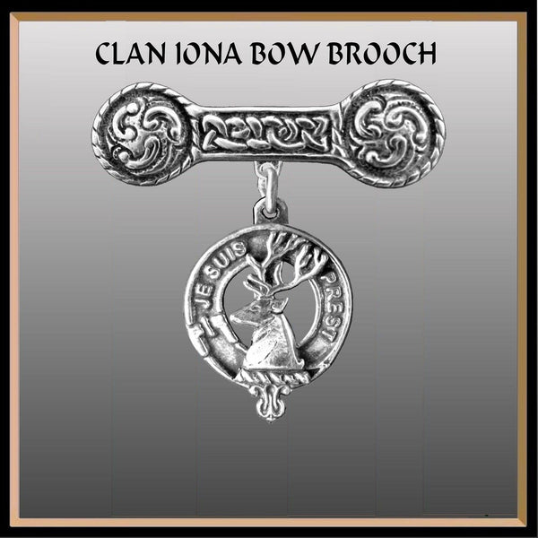 Fraser Clan Crest Iona Bar Brooch - Sterling Silver