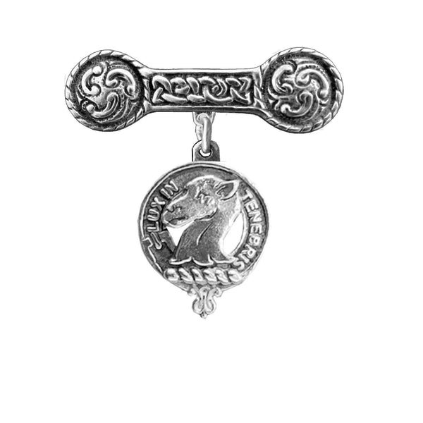 Fullerton Clan Crest Iona Bar Brooch - Sterling Silver