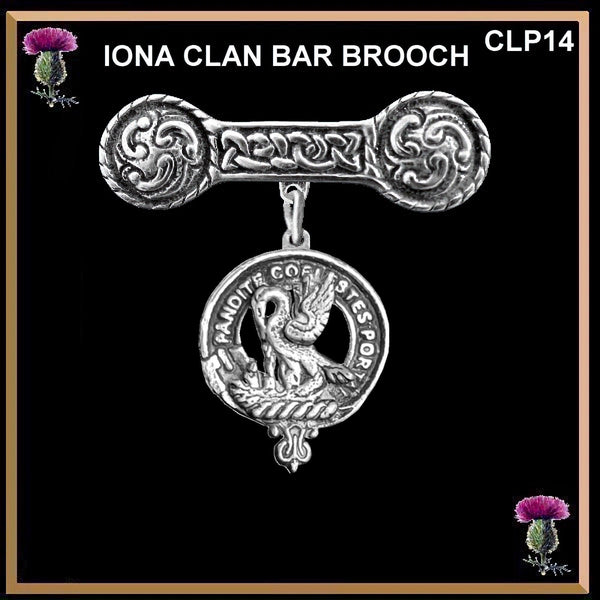 Gibson Clan Crest Iona Bar Brooch - Sterling Silver