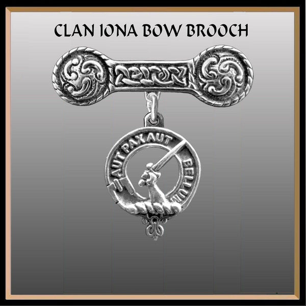 Gunn Clan Crest Iona Bar Brooch - Sterling Silver
