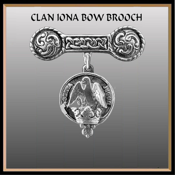 Hay Clan Crest Iona Bar Brooch - Sterling Silver