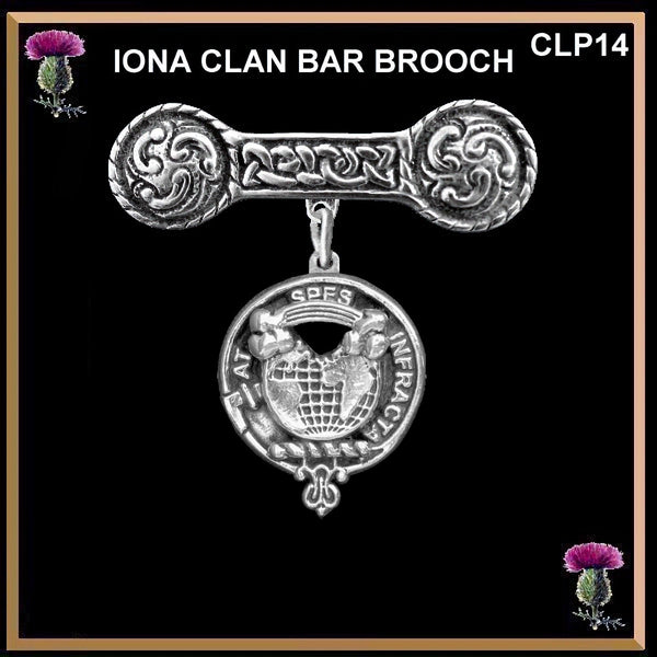 Hope Clan Crest Iona Bar Brooch - Sterling Silver