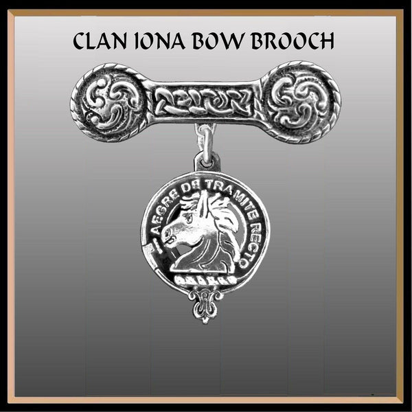 Horsburgh Clan Crest Iona Bar Brooch - Sterling Silver