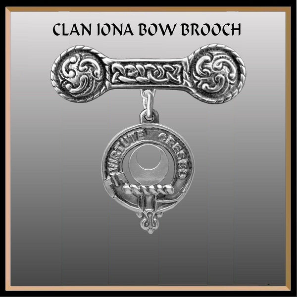 Leask Clan Crest Iona Bar Brooch - Sterling Silver