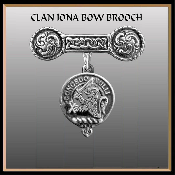 Little Clan Crest Iona Bar Brooch - Sterling Silver