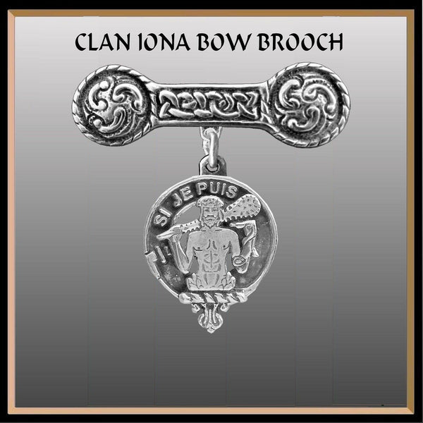 Livingston Clan Crest Iona Bar Brooch - Sterling Silver