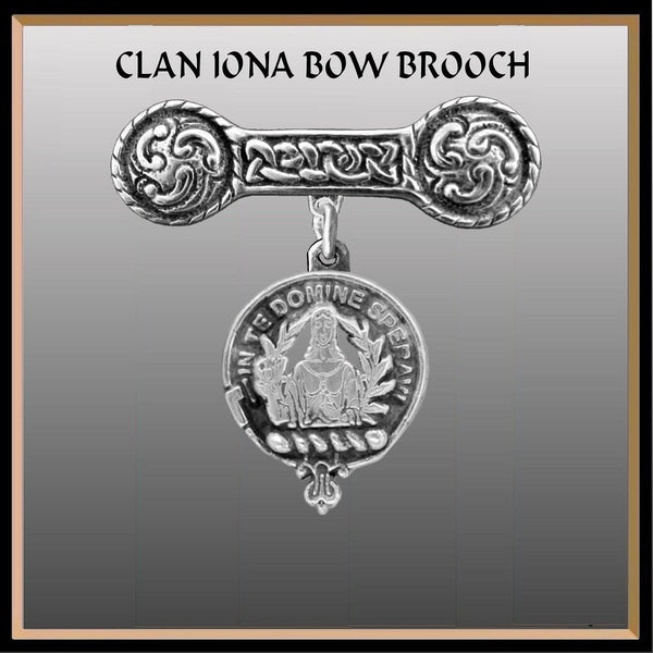 Lyon Clan Crest Iona Bar Brooch - Sterling Silver
