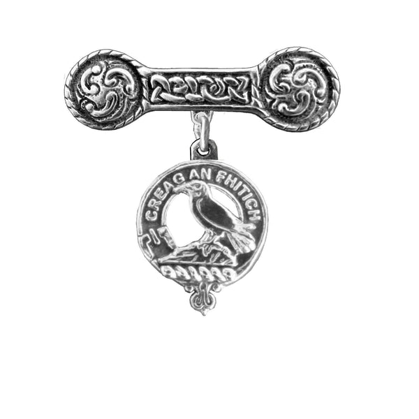 MacDonnell (Glengarry) Clan Crest Iona Bar Brooch - Sterling Silver