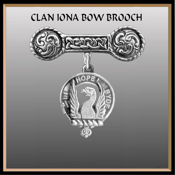 MacIain Clan Crest Iona Bar Brooch - Sterling Silver