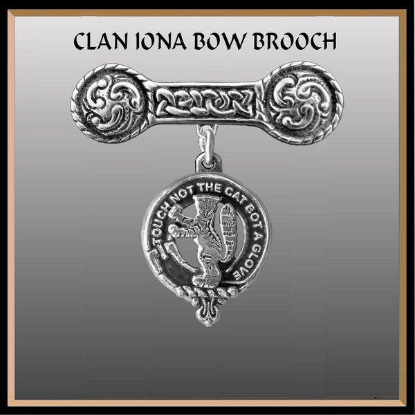 MacIntosh Clan Crest Iona Bar Brooch - Sterling Silver