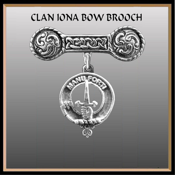 MacKay Clan Crest Iona Bar Brooch - Sterling Silver