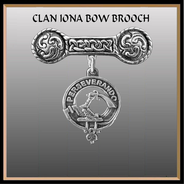 MacKellar Clan Crest Iona Bar Brooch - Sterling Silver