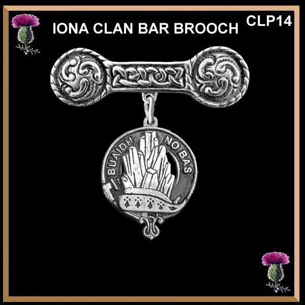 MacNeill (Old) Clan Crest Iona Bar Brooch - Sterling Silver