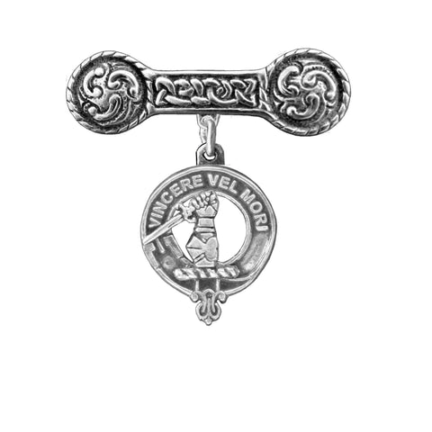MacNeill (Gigha) Clan Crest Iona Bar Brooch - Sterling Silver