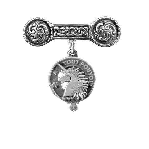 Oliphant Clan Crest Iona Bar Brooch - Sterling Silver